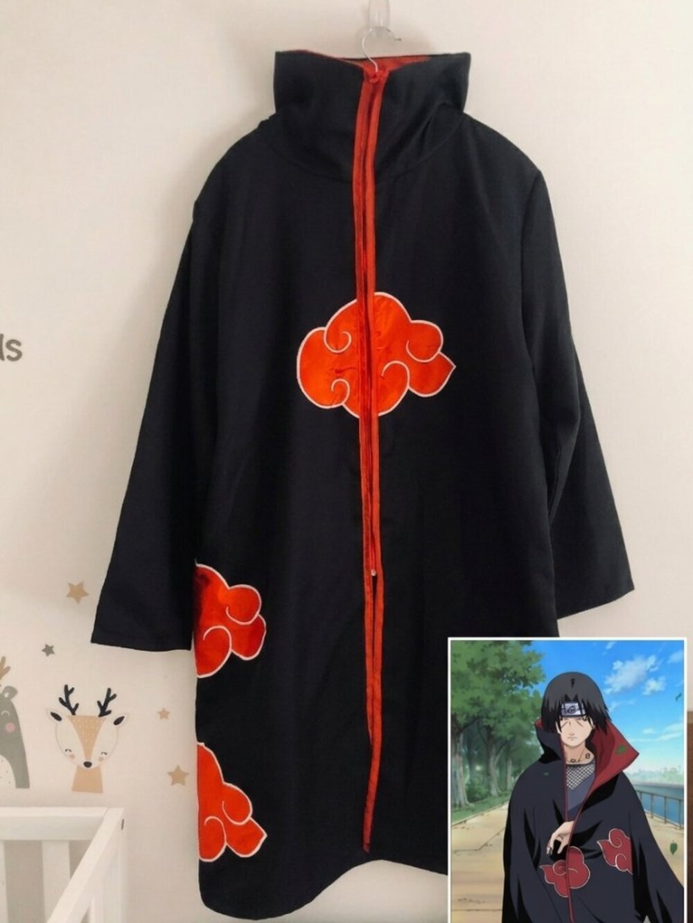 Naruto Akatsuki Cosplay Costume Cloak Robe Trench for Adult / Teen L/XL Obito